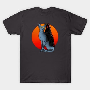 Death Rides a Blue Cat T-Shirt